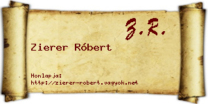 Zierer Róbert névjegykártya